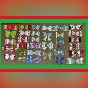 Huge Lot of Handmade Christmas Gift Bows